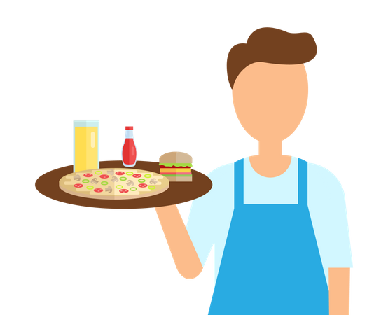 Male waiter  Illustration