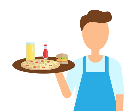 Male waiter  Illustration