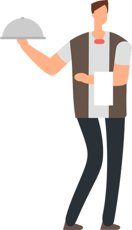 Male waiter  Illustration