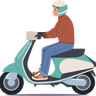 illustrations for man riding electric scooter