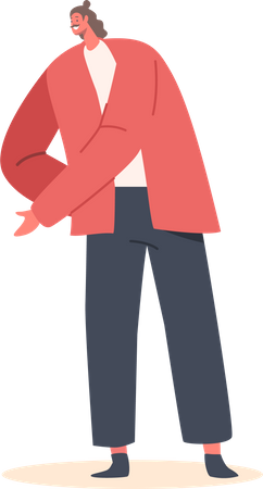 Male Wear Red Jacket and Black Pants  Illustration