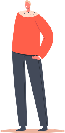 Male Wear Red Winter Sweater  Illustration