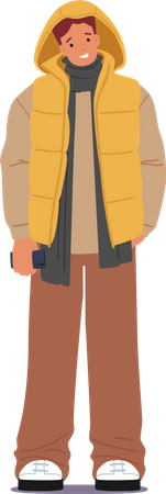 Male Wear Warm Clothes  Illustration