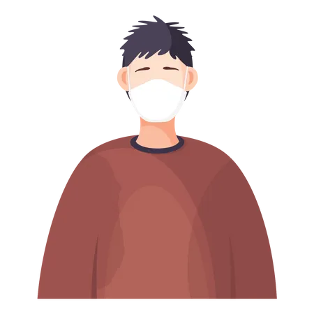 Male wearing facemask  Illustration