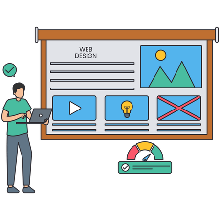 Male Web Designer working on web designing  Illustration