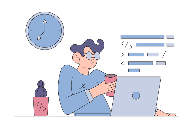 Male web developer Illustration
