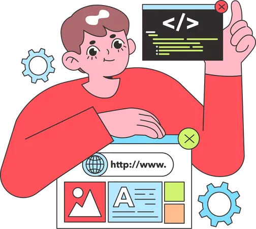 Male web developer  Illustration