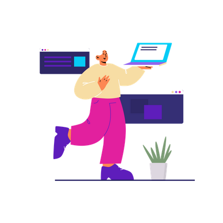 Male web developer  Illustration