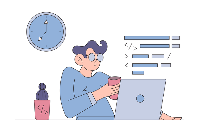 Male web developer  Illustration