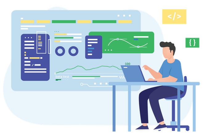 Male web developer  Illustration