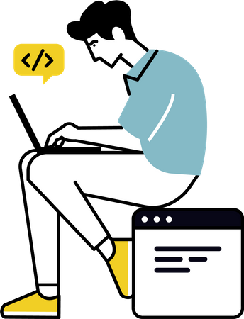 Male website developer  Illustration