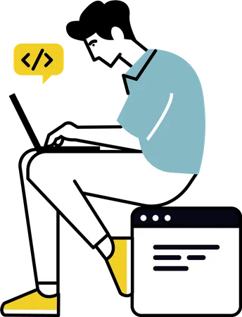 Male website developer  Illustration