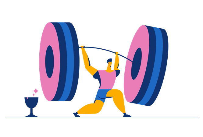 Male weightlifter Illustration