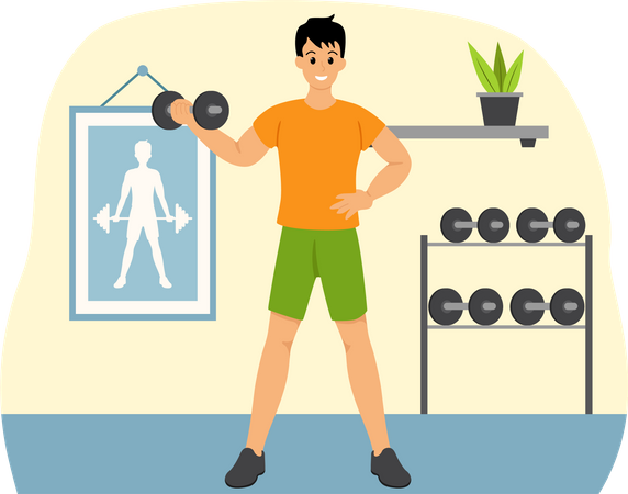Male Weightlifter  Illustration