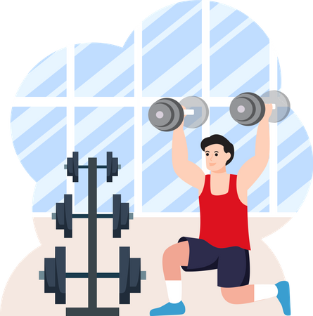 Male Weightlifter  Illustration