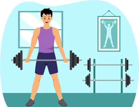 Male weightlifter  Illustration