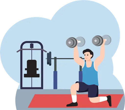 Male Weightlifter  Illustration