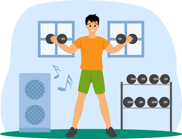 Male Weightlifter  Illustration