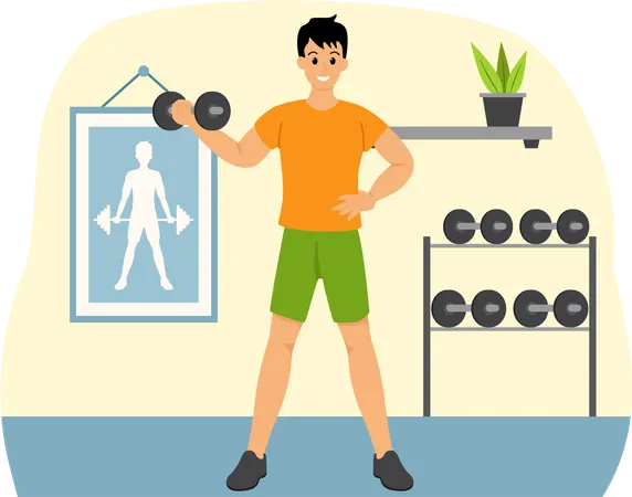 Male Weightlifter  Illustration