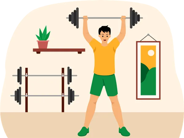 Male Weightlifter  Illustration