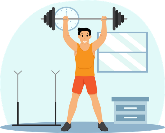 Male Weightlifter  Illustration