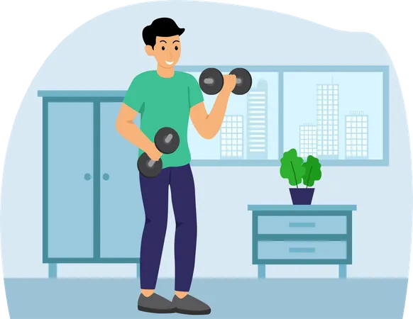 Male Weightlifter  Illustration