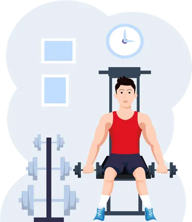 Male Weightlifter  Illustration