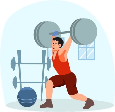 Male Weightlifter  Illustration