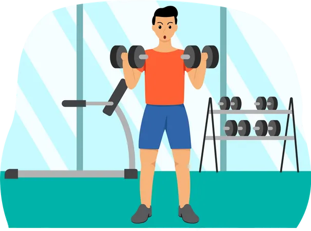 Male Weightlifter  Illustration