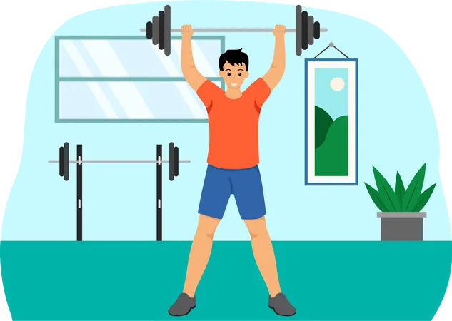 Male Weightlifter  Illustration