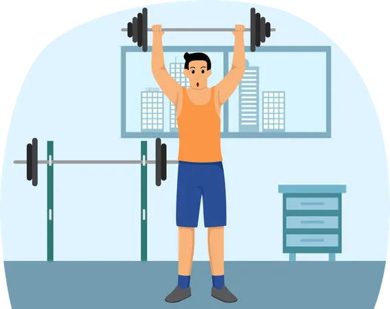 Male Weightlifter  Illustration