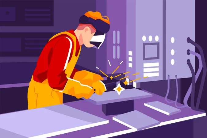 Male welder  Illustration