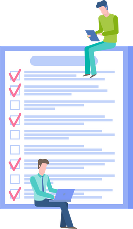 Male with checklist  Illustration
