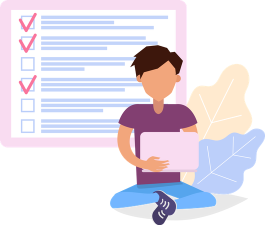 Male with checklist  Illustration