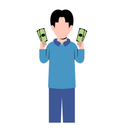 Male with money  Illustration