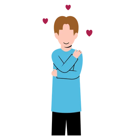 Male With Self Love Illustration