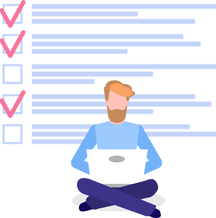 Male with task planner  Illustration