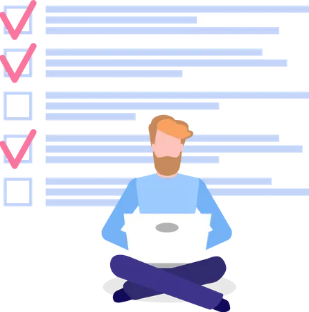 Male with task planner  Illustration