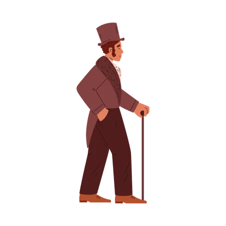 Male with vintage clothing  Illustration