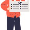 illustration man applying for job