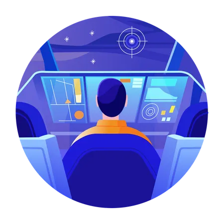 Male working on control panel  Illustration