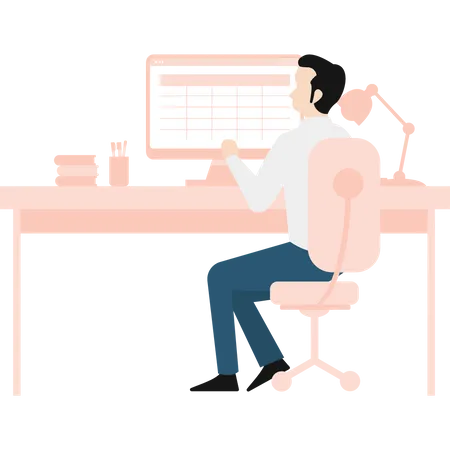 Male working on SEO plan  Illustration