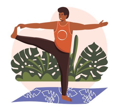 Male yoga trainer Illustration