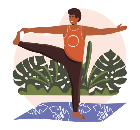 Male yoga trainer  Illustration