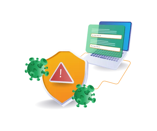 Malware virus attack warning  Illustration