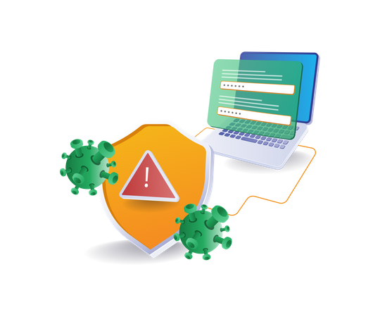 Malware virus attack warning  Illustration