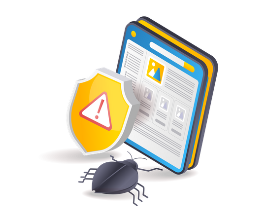 Malware viruses attack web page data  일러스트레이션