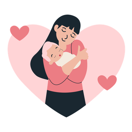 Abrazo de mamá  Ilustración