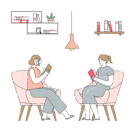 Club de lecture numérique pour les mamans  Illustration