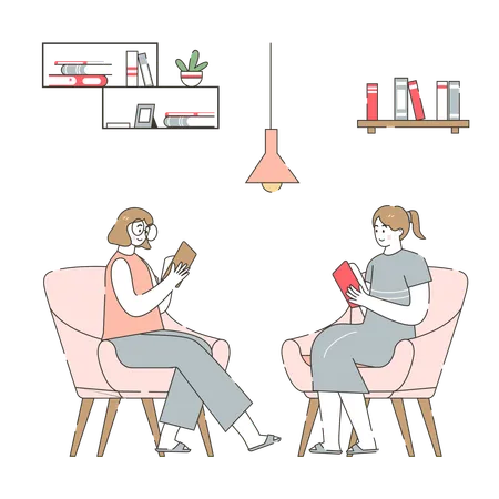 Club de lecture numérique pour les mamans  Illustration